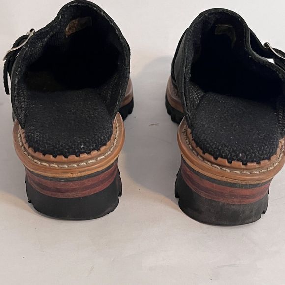 Georgia Logger Women's Clogs Black Size 8 Leather Slip On Slides Mule - Picture 7 of 9